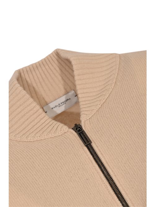 Cardigan in lana merino con zip Paolo Pecora | A043 F0041342